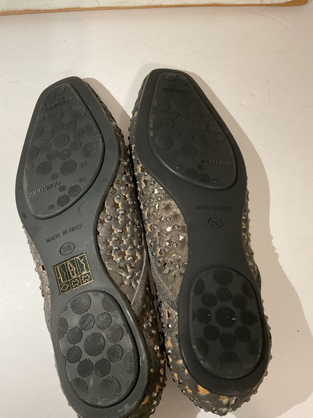 Jimmy Choo Black Laser-Cut Ballet Flats Size 36 - Picture 6 of 7
